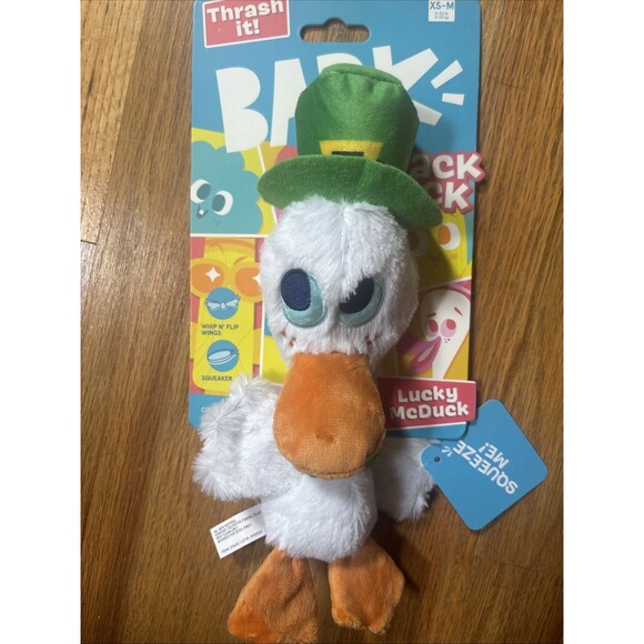 Bark Lucky McDuck Squeaker Dog Toy The Snack Pack XS-M Barkbox Irish New - Picture 1 of 2